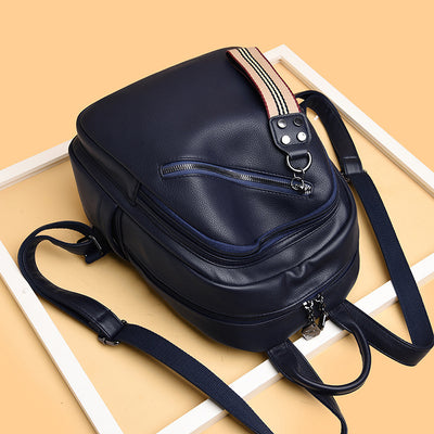 Soft Leather Leisure Travel Backpack