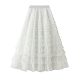 Women Mesh Cake Skirt