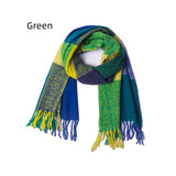 Fringed Large Plaid Scarf Warm Scarf Shawl