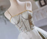 Spaghetti Straps Satin Homecoming Dress