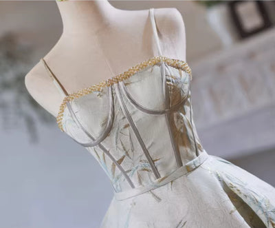 Spaghetti Straps Satin Homecoming Dress