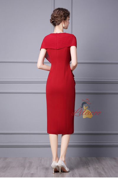 Yellow Chiffon Pleats Mother Of The Bride Dress