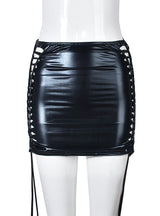 Skirt Bright Leather Tassels Skirt