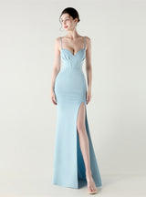 Mermaid Spaghetti Straps Beading Prom Dress