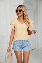 V-neck Loose Short Sleeve T-shirt