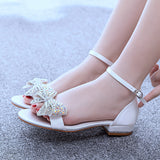 2 cm Bridal Rhinestone Bow Sandals