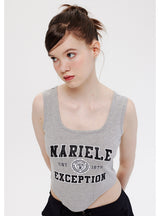 Printed Letter Sleeveless Top Vest