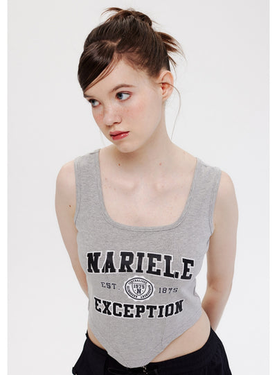 Printed Letter Sleeveless Top Vest