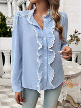 Long Sleeve Contrast Striped Shirt