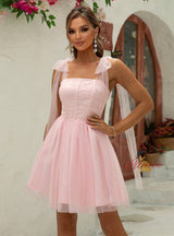 Women Short Straps Mesh Dress