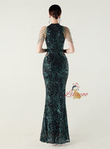 Mermaid Sequins Beading Prom Dress