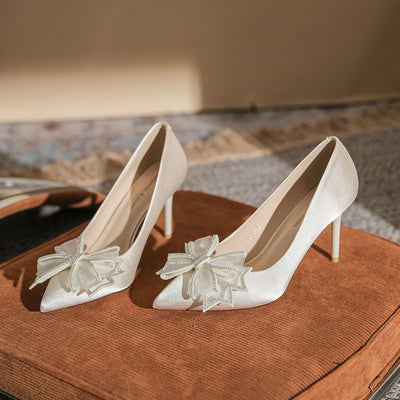 Bow Rhinestone High Heels Shoes