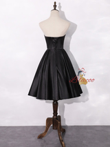Black Satin Sweetheart Homecoming Dress