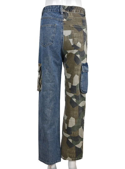 Women Contrasting Pocket Jeans