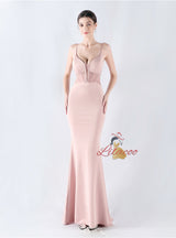 Mermaid One Shoulder Split Appliques Prom Dress
