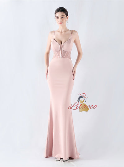 Mermaid One Shoulder Split Appliques Prom Dress