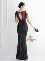 Mermaid Sequins Backless Beading Prom Dress
