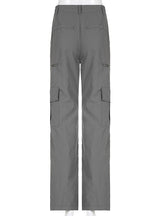 Low-waist Multi-pocket Zipper Casual Pants