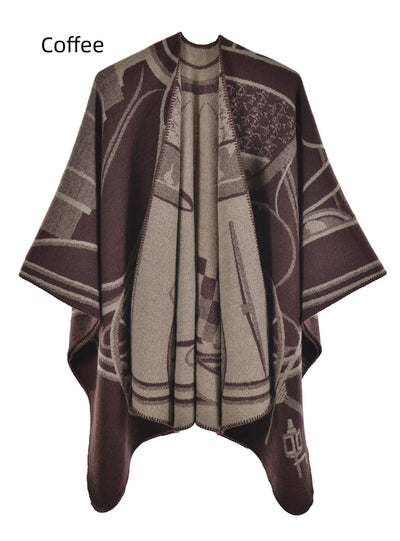 Warm Shawl Padded Cashmere Cloak