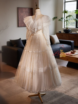 Ivory White Lace High Neck Wedding Dress