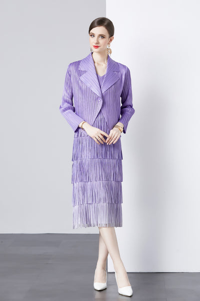 Two-piece Tassel Coat Dress