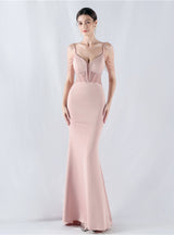 Mermaid Spaghetti Straps Beading Prom Dress