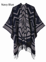 Fringe Fashion Warm Thick Split Shawl