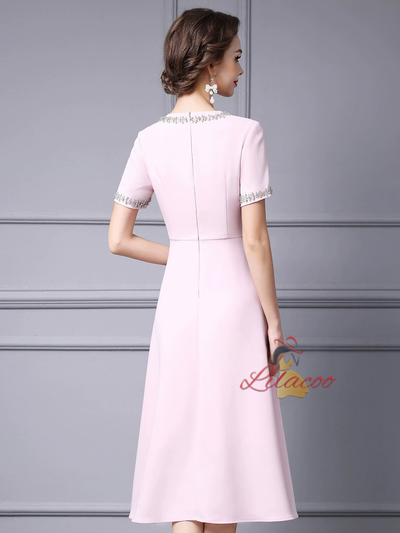 White Short Sleeve Mother of the Bride Dress