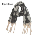 Coarse Tassel Jacquard Leopard Scarf