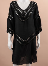 Hand Hook Openwork Loose Slim Blouse Cover Up