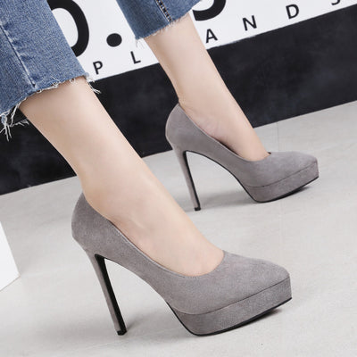 Pointed Suede Nightclub Stiletto Shoes