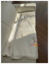 Ivory Straps 3D Flower Prom Dress