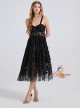 Three-dimensional Flower Tube Top Sling Dress