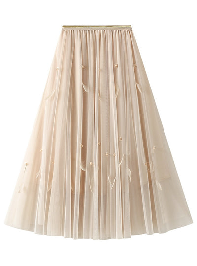Medium to Long High Waist Feathers Skirt