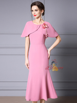Pink Beading Mother of the Bride Dress