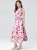 Retro Printed Sleeveless Round Neck Dress
