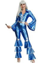 Halloween Costume Blue Conjoined Retro Disco Cosplay