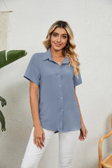 Casual Loose Short-sleeved V-neck Shirt