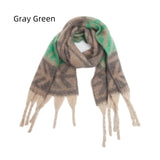 Women Thick Fringed Leaf Scarf