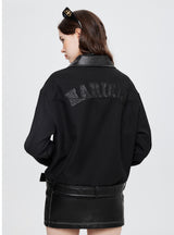 Leather POLO Collar Loose Jacket