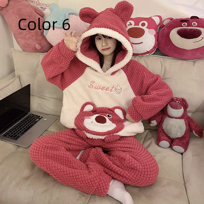 Thick Flannel Cartoon Home Service Suit