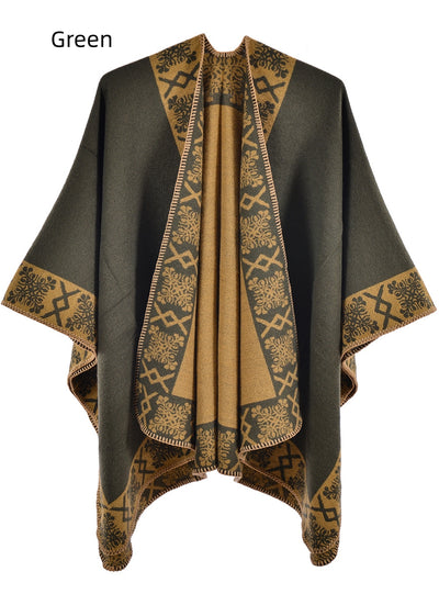 Ladies Padded Warm Cloak Scarf Shawl