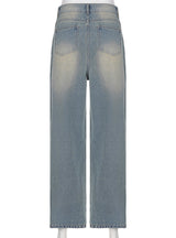 Star Graffiti Blue High-waisted Jeans