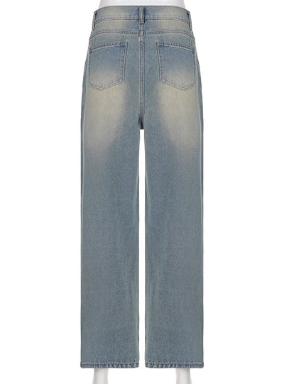 Star Graffiti Blue High-waisted Jeans