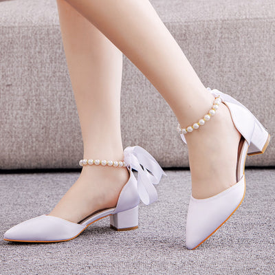 4 cm Pointed Thick Heel Sandals