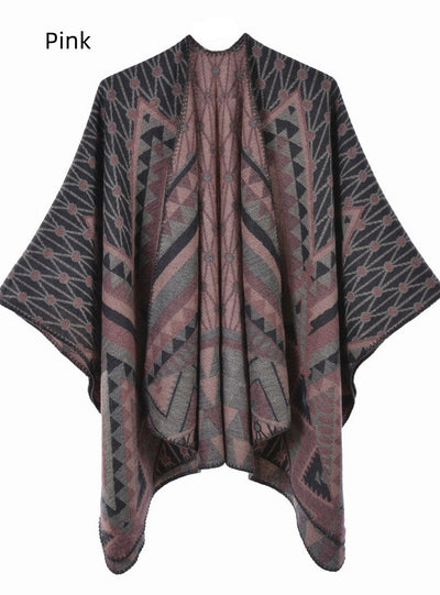 Fashion Split Shawl Cloak Retro Shawl