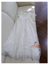 White Gauze Sling Bow Dress