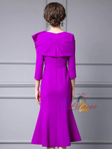 Burgundy Sheath Crystal Mother of the Bride Dress
