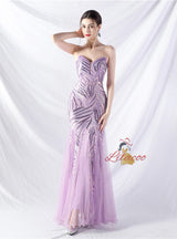 Mermaid Strapless Sequins Prom Dress