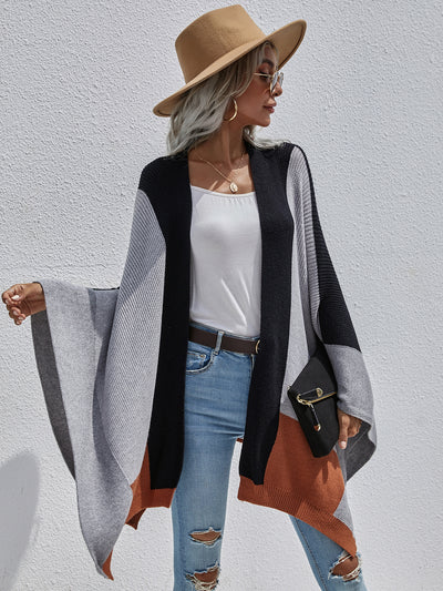 Plaid Loose Knit Cardigan Coat Sweater